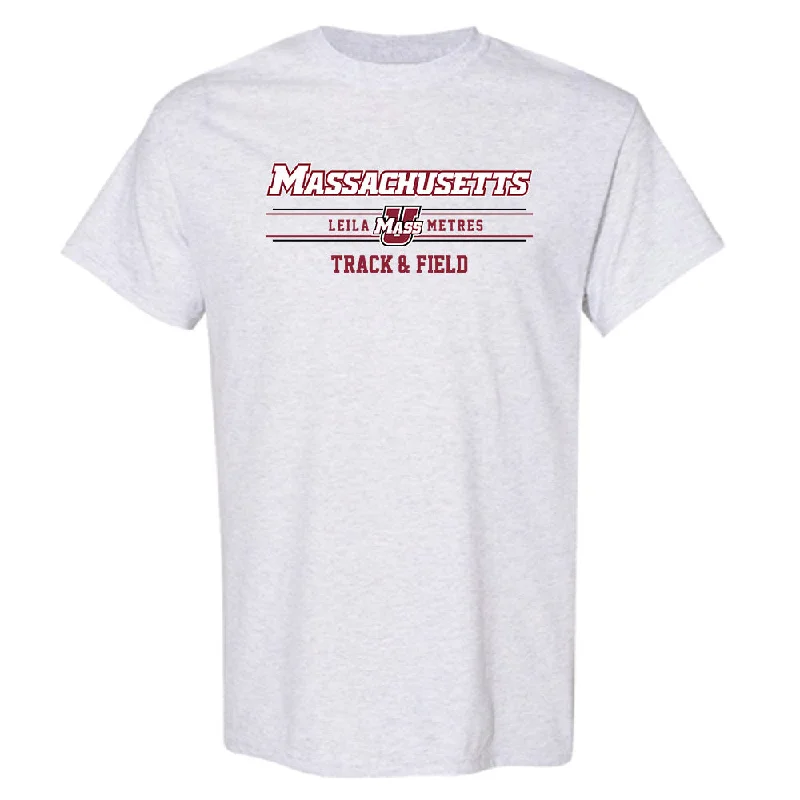 UMass - NCAA Women's Track & Field : Leila Metres - Classic Fashion Shersey T-Shirt-- Cashmere Blend Cotton Blend Poly Blend UMass - NCAA Women's Track & Field : Leila Metres - Classic Fashion Shersey T-Shirt-- Cashmere Blend Cotton Blend Poly Blend