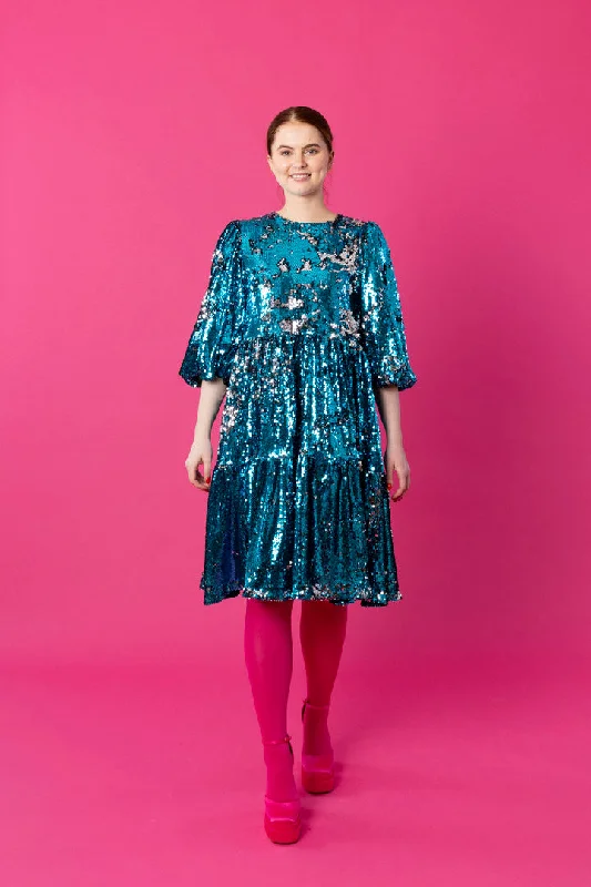 Dishy Dress Sequin Turquoise Tunics Wedding white