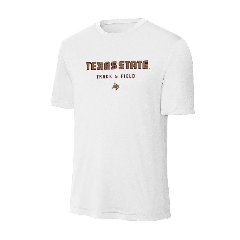 Texas State - NCAA Women's Track & Field : McKenah Sears - Activewear T-Shirt-- Cashmere Blend Cotton Blend Poly Blend
