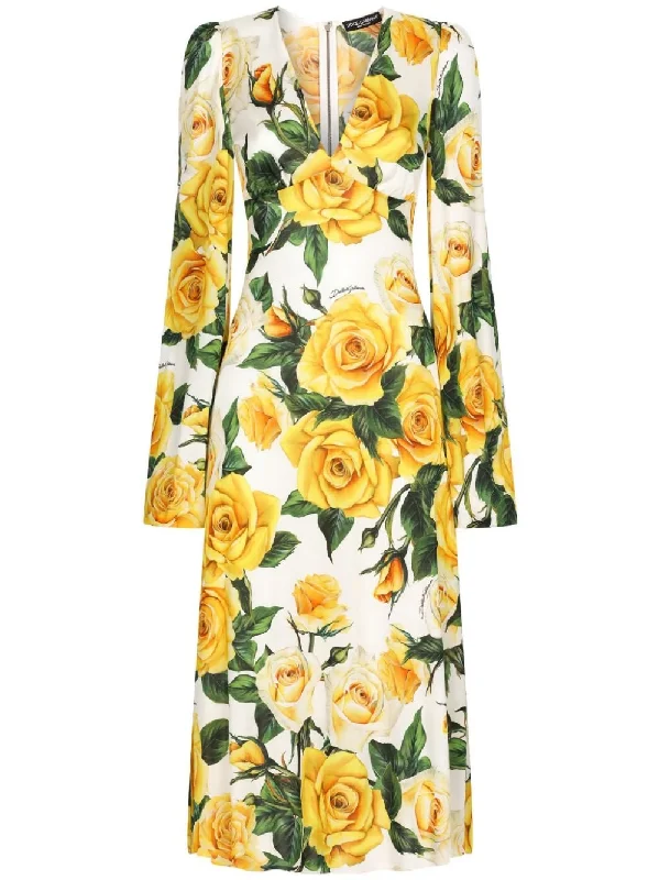 Dolce & Gabbana Women's Dresses yellow Tunics Distressed trendy