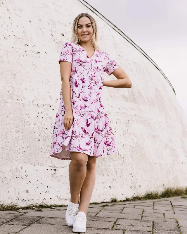 Layer Dress Ballet of Blossoms Pink Tunics Print Colorful