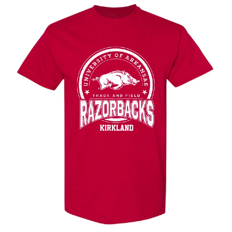 Arkansas - NCAA Women's Track & Field : Morgan Kirkland - Sports Shersey T-Shirt-- Zippered Front Buttoned Front Snap Front