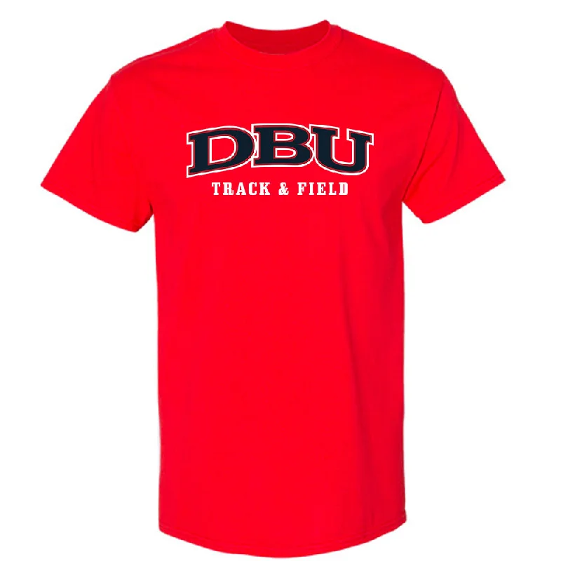 Dallas Baptist - NCAA Women's Track & Field : Cierra Wheeler - T-Shirt-- Solid Color Striped Floral