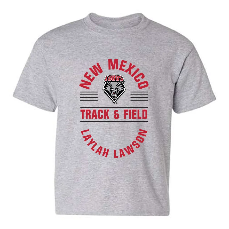 New Mexico - NCAA Women's Track & Field : Laylah Lawson - Classic Fashion Shersey Youth T-Shirt-- Houndstooth Herringbone Solid