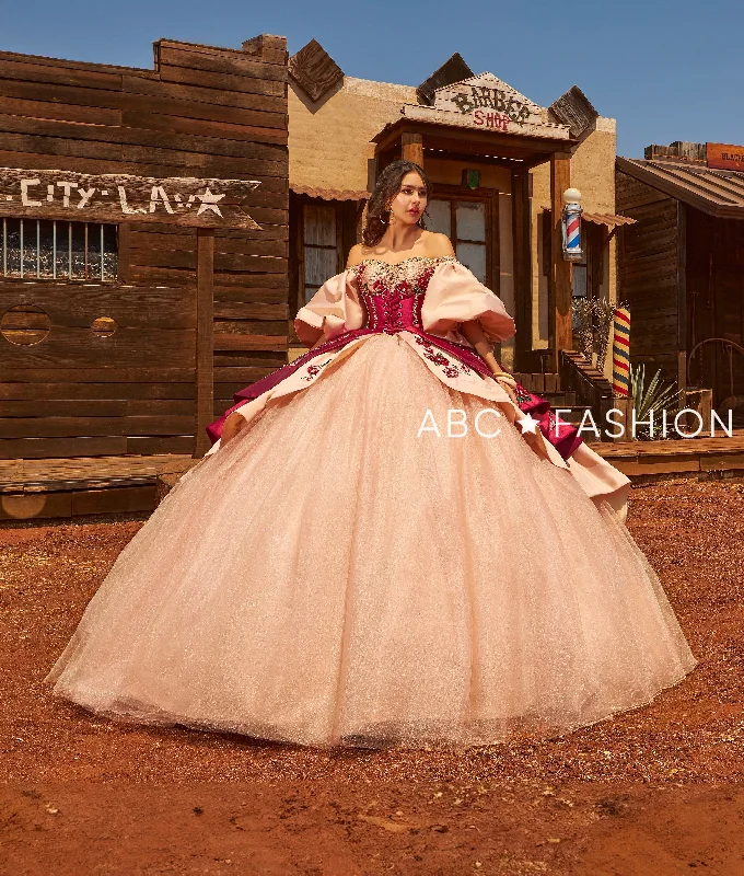 Puff Sleeve Charro Quinceanera Dress by Ragazza MV52-152 Tunics Cozy soft