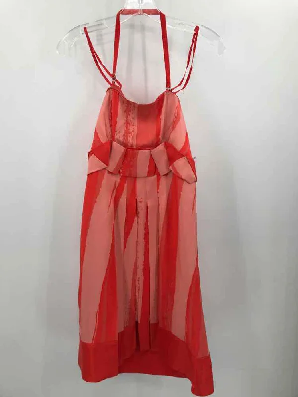 Pre-Owned Gianni Bini Orange Size 6 Knee Length Strapless Dress Tunics Long Elegant