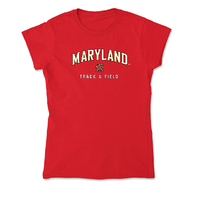 Maryland - NCAA Women's Track & Field : Victoria Teasley - Soft Style Women’s T-Shirt-- Knit Fabric Woven Fabric Fleece Fabric