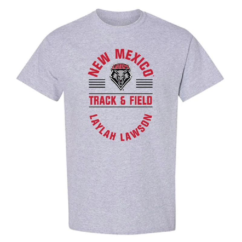 New Mexico - NCAA Women's Track & Field : Laylah Lawson - Classic Fashion Shersey T-Shirt-- Zippered Front Buttoned Front Snap Front