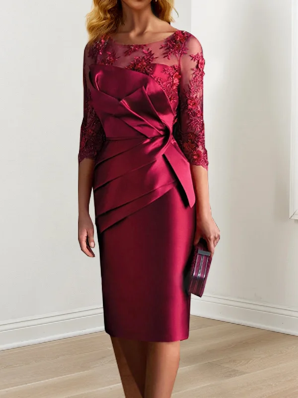 Sheath/Column Sheath/Column Knee-Length Mother of the Bride Dresses Tunics Long Elegant