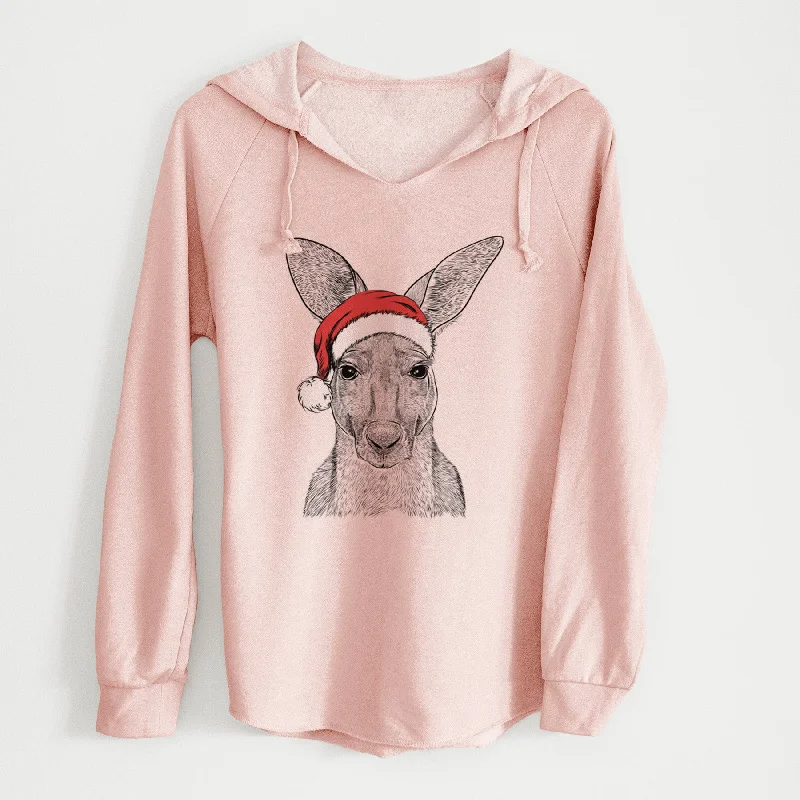 Santa Roger the Red Kangaroo - Cali Wave Hooded Sweatshirt Hoodie with Logo Branding Identity