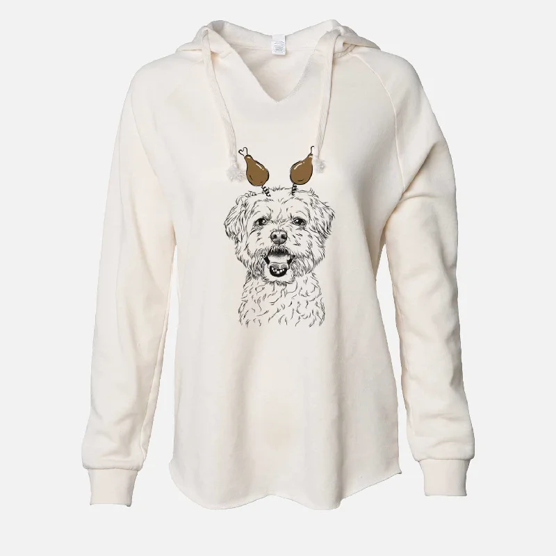 Thanksgiving Belle the Maltipoo - Cali Wave Hooded Sweatshirt Hoodie with Back Slit Movement Comfort