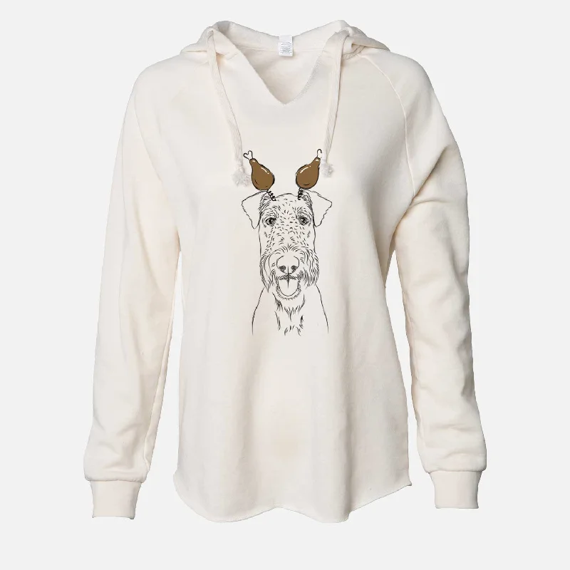 Thanksgiving Andy the Airedale Terrier - Cali Wave Hooded Sweatshirt Hoodie with Mesh Breathable Sporty