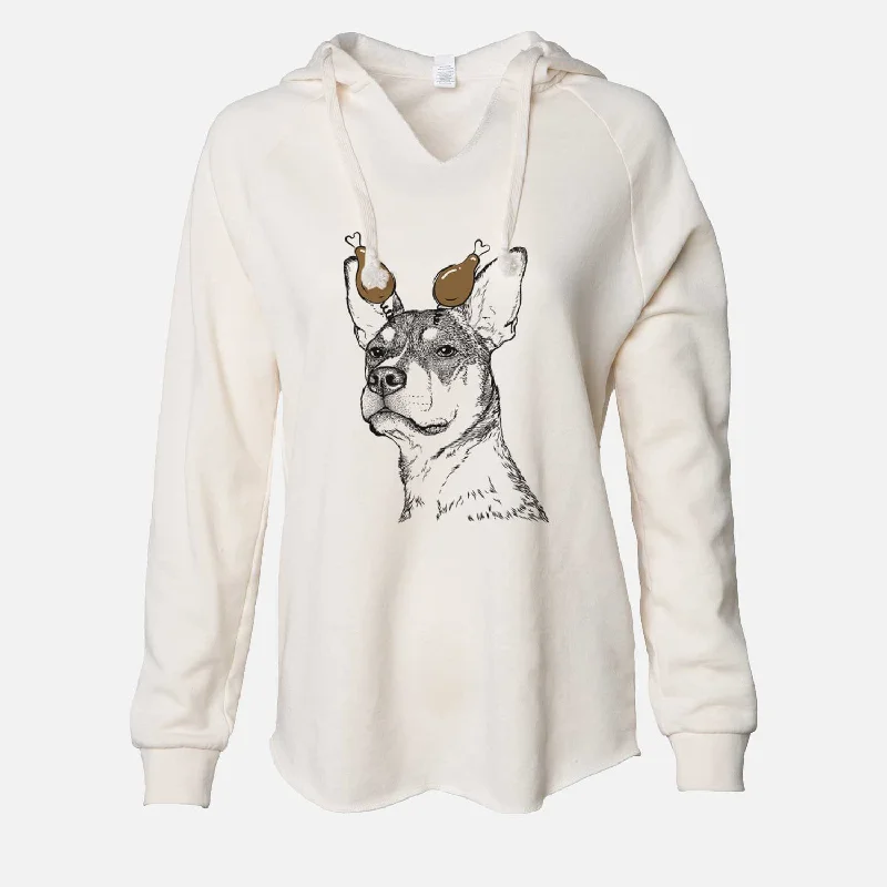 Thanksgiving Bill the Heeler Mix - Cali Wave Hooded Sweatshirt Hoodie with Earth Tones Natural Calm