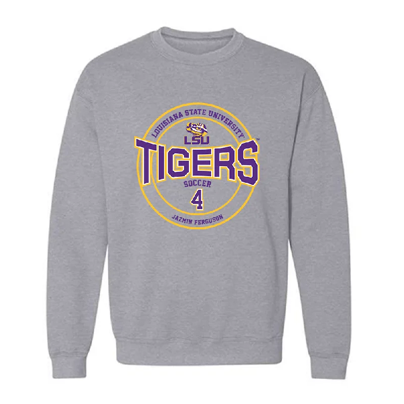 LSU - NCAA Women's Soccer : Jazmin Ferguson - Classic Fashion Shersey Crewneck Sweatshirt Hoodie with Gradient Ombre Colorful