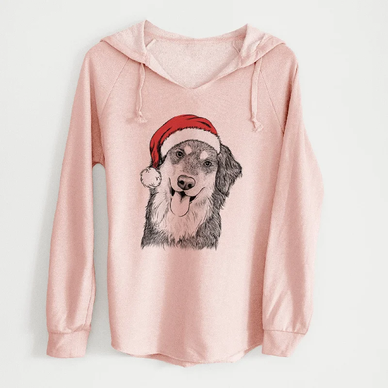 Santa Brodie the Golden Aussie - Cali Wave Hooded Sweatshirt Hoodie with Front Slit Layering Stylish