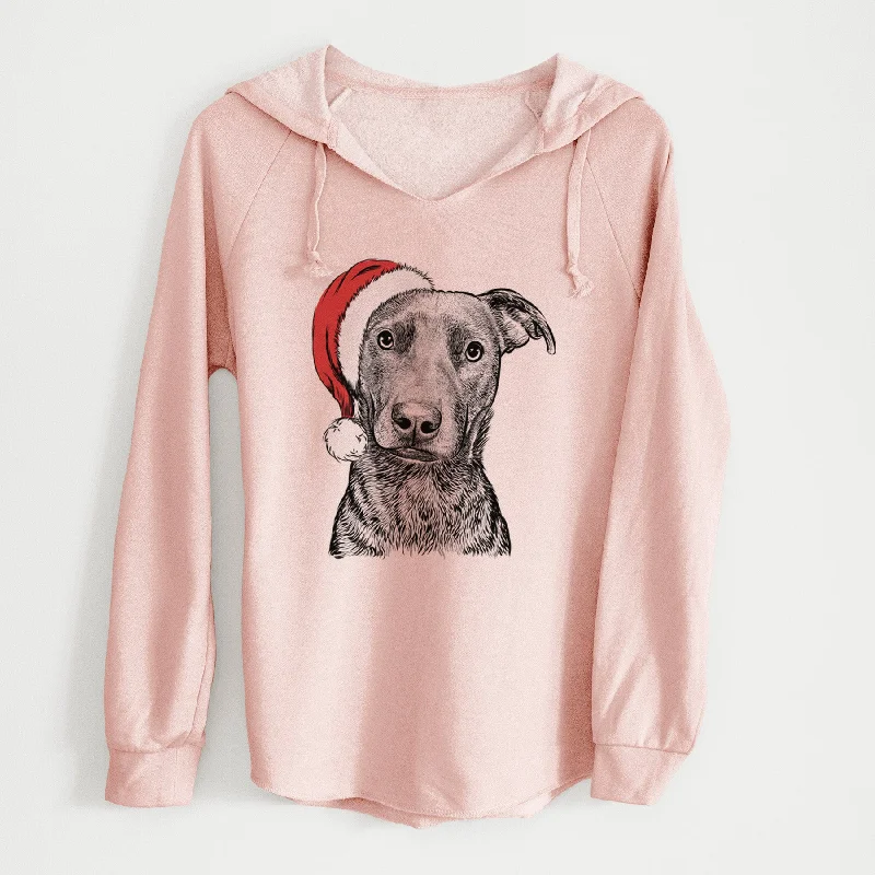 Santa Embyr the Mixed Breed - Cali Wave Hooded Sweatshirt Hoodie with Stripes Bold Sporty