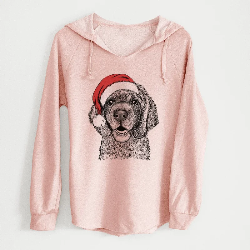 Santa Fannie Mae the Cocker Spaniel - Cali Wave Hooded Sweatshirt Hoodie with Rolled Sleeves Casual Relaxed