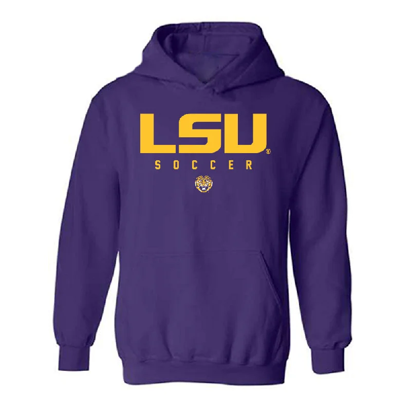 LSU - NCAA Women's Soccer : Jazmin Ferguson - Classic Shersey Hooded Sweatshirt Hoodie with Contrast Stitching Detailed Premium