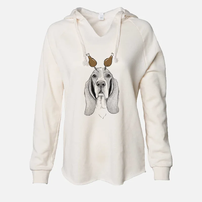 Thanksgiving Buckley the Basset Hound - Cali Wave Hooded Sweatshirt Hoodie with Snap Buttons Easy Quick Thanksgiving Buckley the Basset Hound - Cali Wave Hooded Sweatshirt Hoodie with Snap Buttons Easy Quick