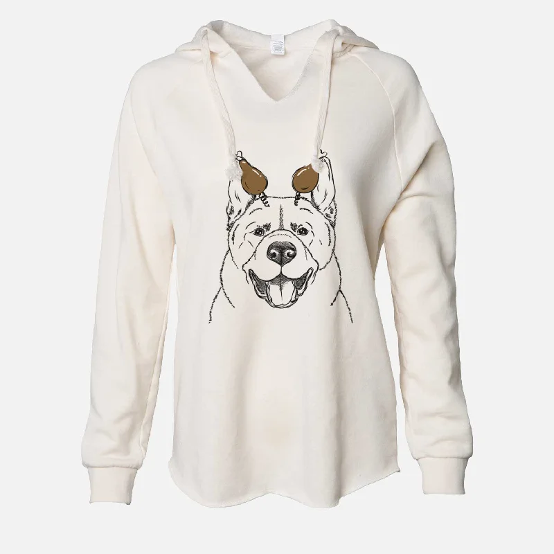 Thanksgiving Baku the Akita - Cali Wave Hooded Sweatshirt Hoodie with Metallic Shiny Futuristic