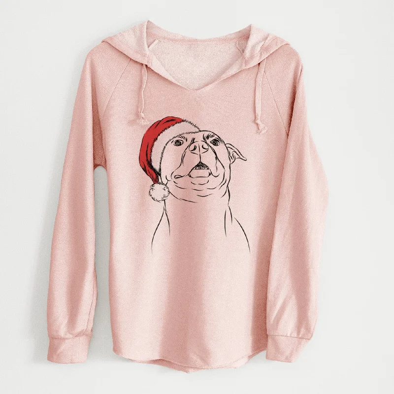 Santa Zada the Pitbull - Cali Wave Hooded Sweatshirt Hoodie with Ribbed Neckline Snug Warm