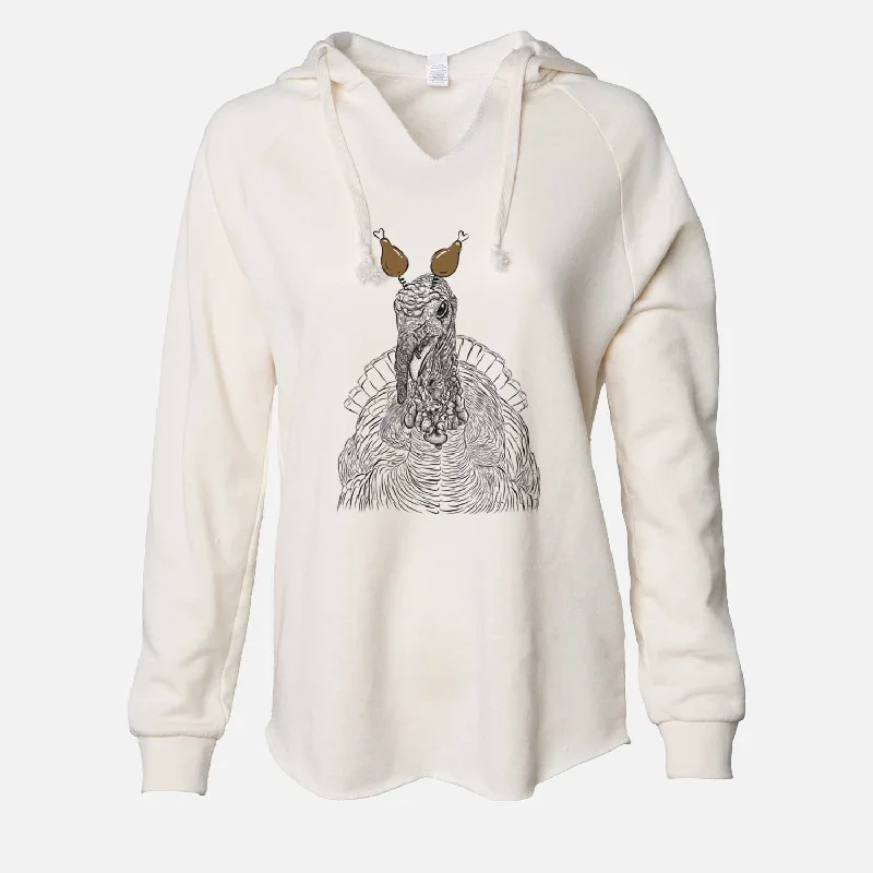Thanksgiving Brady the Turkey - Cali Wave Hooded Sweatshirt Hoodie with High-Low Hem Asymmetrical Trendy Thanksgiving Brady the Turkey - Cali Wave Hooded Sweatshirt Hoodie with High-Low Hem Asymmetrical Trendy