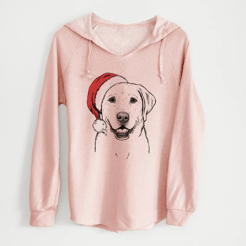 Santa Booney the Labrador Retriever - Cali Wave Hooded Sweatshirt Hoodie with Hem Drawcord Adjustable Customizable