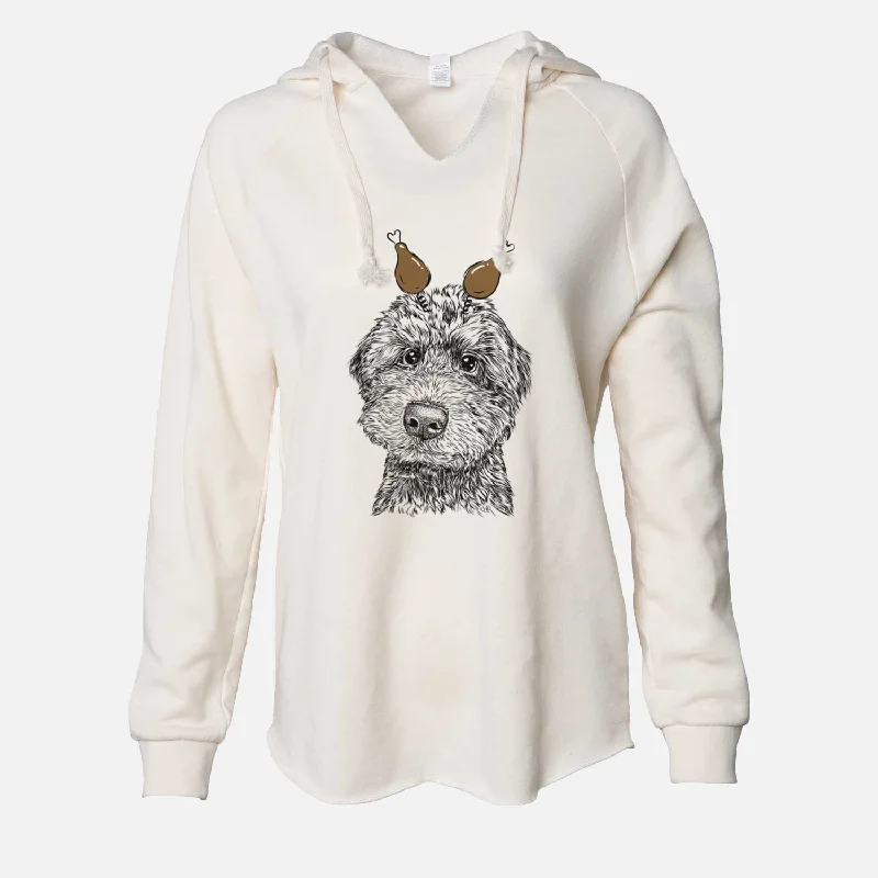 Thanksgiving Bowser the Whoodle - Cali Wave Hooded Sweatshirt Hoodie with Slit Hem Functional Movement Thanksgiving Bowser the Whoodle - Cali Wave Hooded Sweatshirt Hoodie with Slit Hem Functional Movement