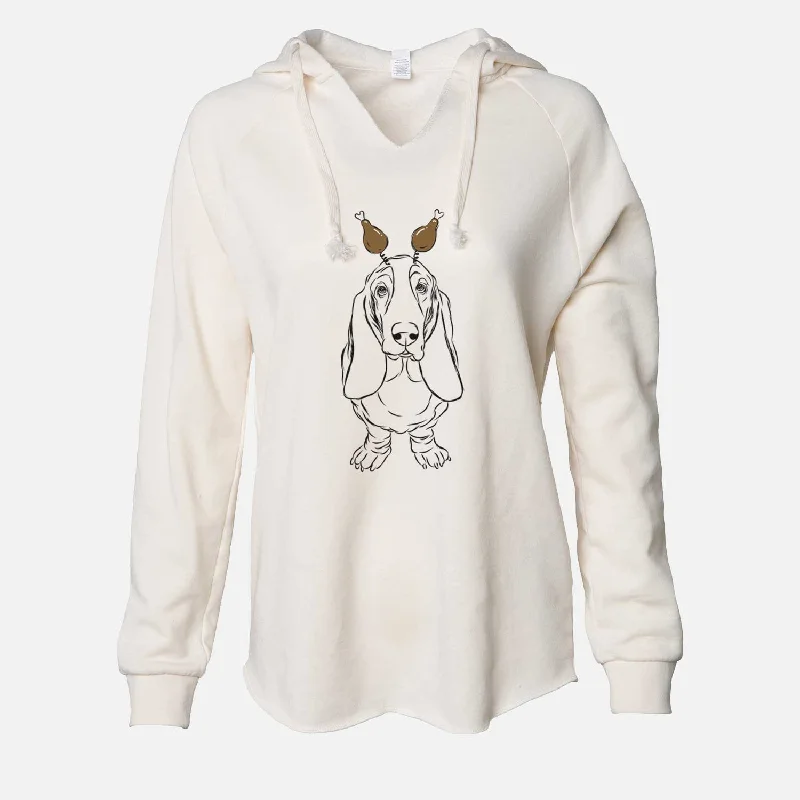 Thanksgiving Charlie the Basset Hound - Cali Wave Hooded Sweatshirt Hoodie with Raglan Sleeves Sporty Comfortable