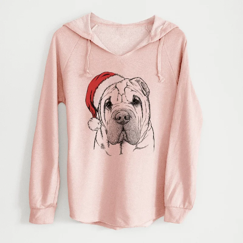 Santa Lilly the Shar Pei - Cali Wave Hooded Sweatshirt Hoodie with Full-Zip Functional Layering