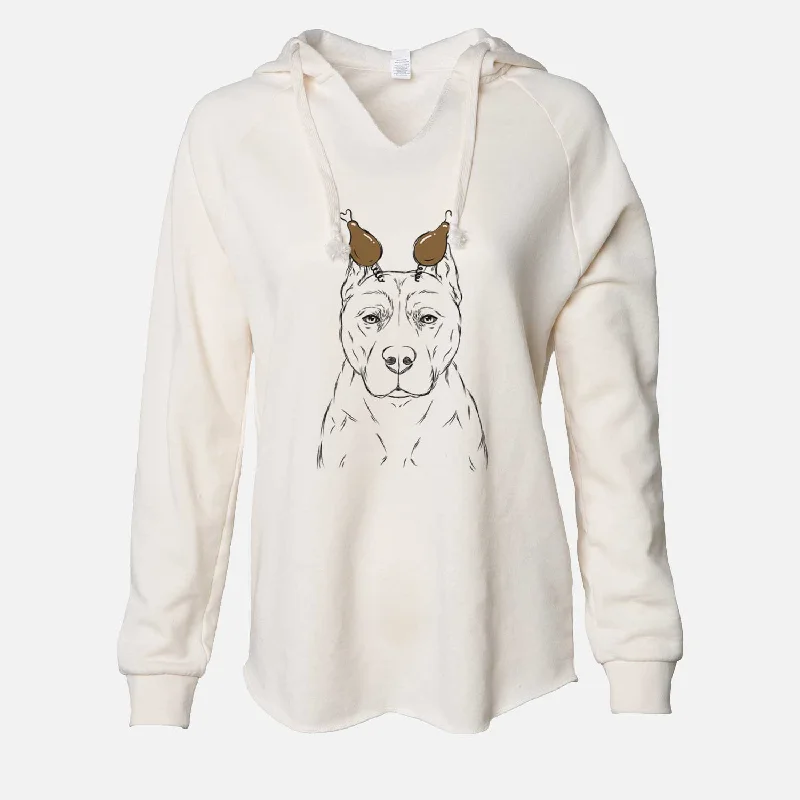 Thanksgiving Bane the Pitbull Mix - Cali Wave Hooded Sweatshirt Hoodie with Sequins Glamorous Eye-catching