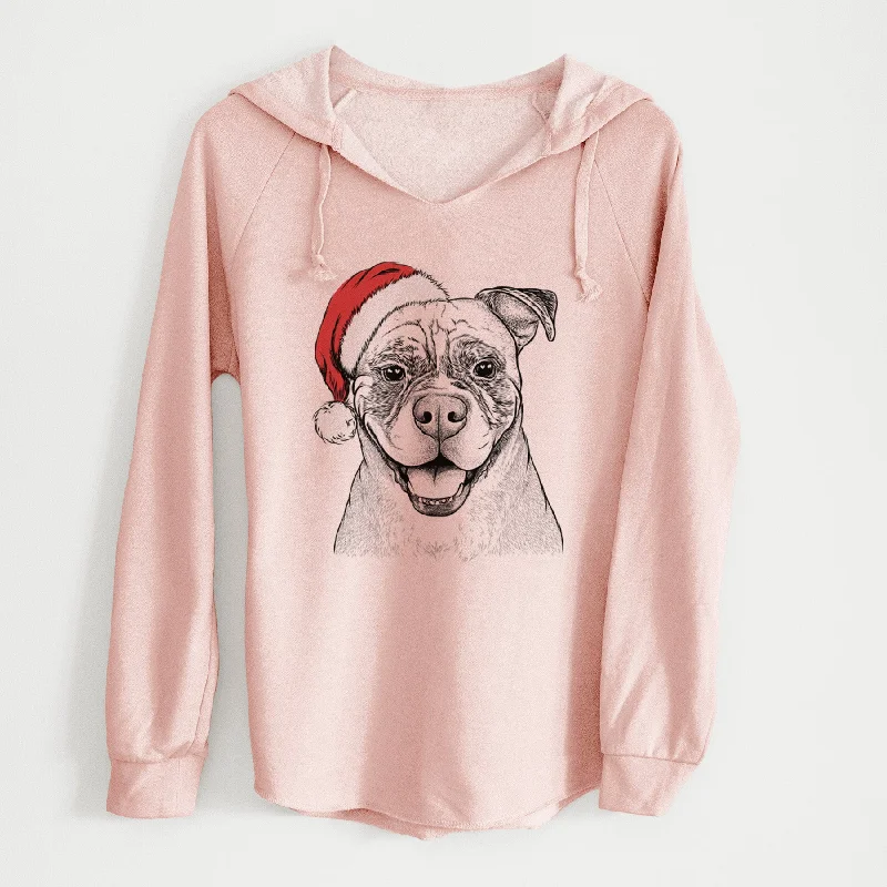 Santa Rufus the American Bulldog - Cali Wave Hooded Sweatshirt Hoodie with Embroidery Detailed Premium