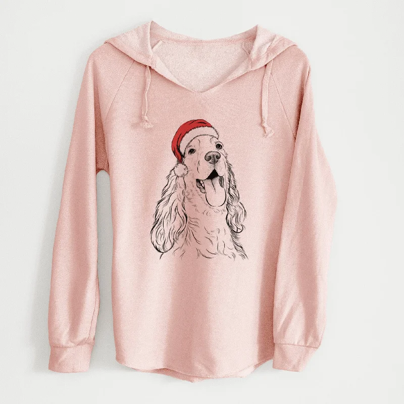 Santa Happy Henry the English Cocker Spaniel - Cali Wave Hooded Sweatshirt Hoodie with Hem Ribbing Snug Secure