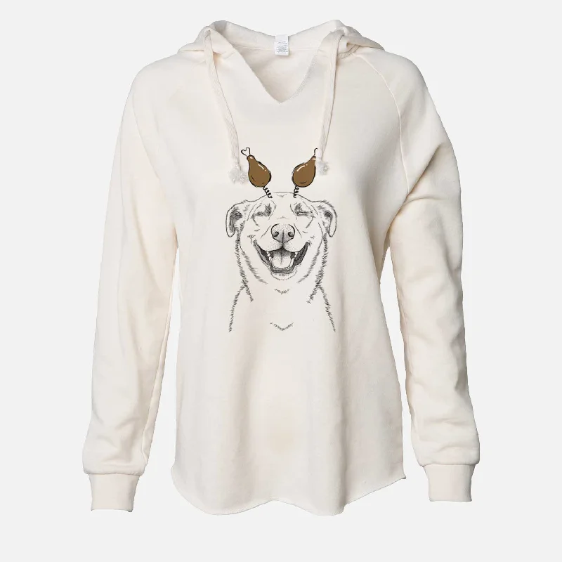 Thanksgiving Chancellor the Mixed Breed - Cali Wave Hooded Sweatshirt Hoodie with Batwing Sleeves Loose Dramatic