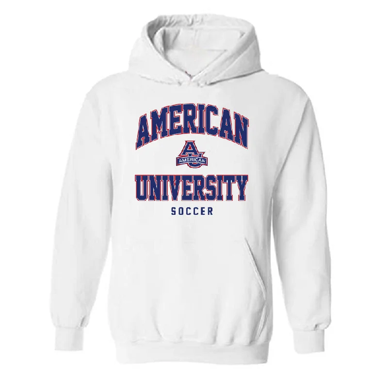 American - NCAA Women's Soccer : Mia De Villegas-Decker - Hooded Sweatshirt Hoodie with Ribbed Hem Stretchable Secure