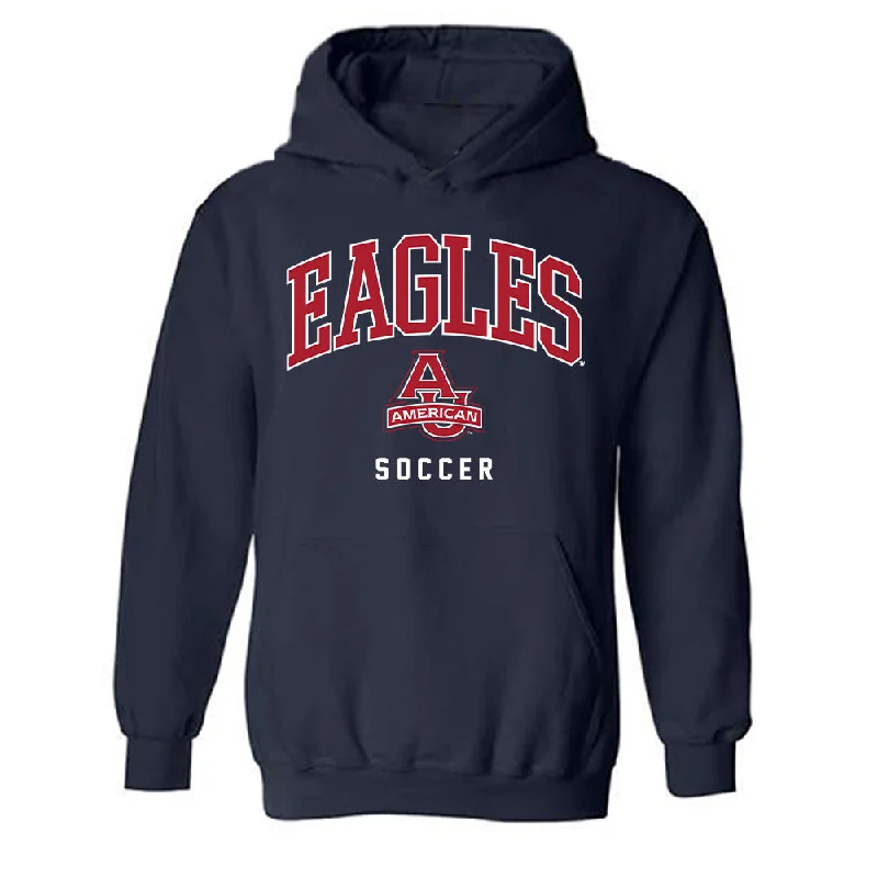 American - NCAA Women's Soccer : Addison Roemer - Hooded Sweatshirt Hoodie with Emblem Brand Identity