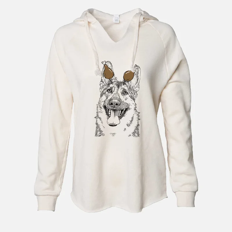 Thanksgiving Benson the German Shepherd - Cali Wave Hooded Sweatshirt Hoodie with Turtle Neck Cozy Winter