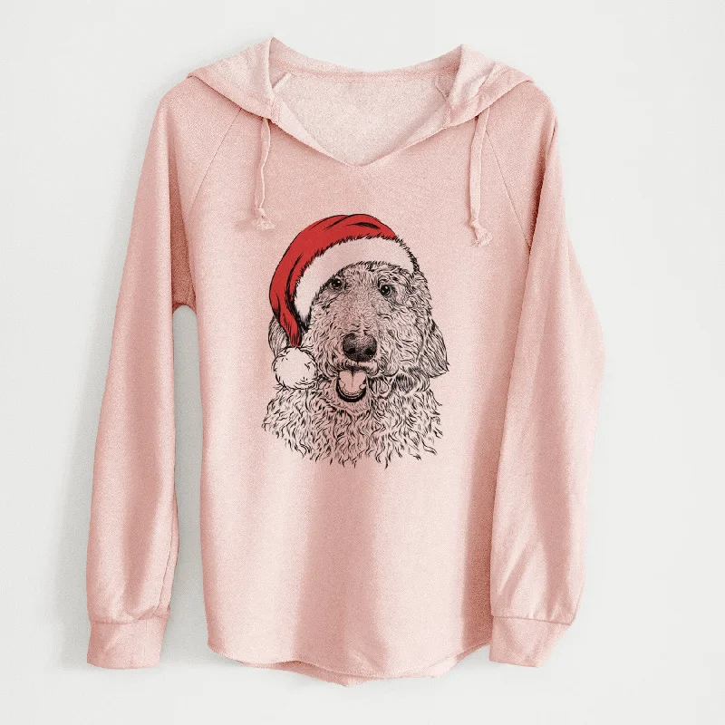 Santa Whisper the Goldendoodle - Cali Wave Hooded Sweatshirt Hoodie with Gradient Ombre Colorful