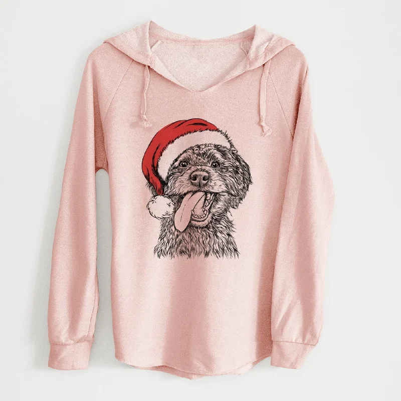 Santa Winnie the Mini Aussiedoodle - Cali Wave Hooded Sweatshirt Hoodie with Rhinestones Sparkly Elegant