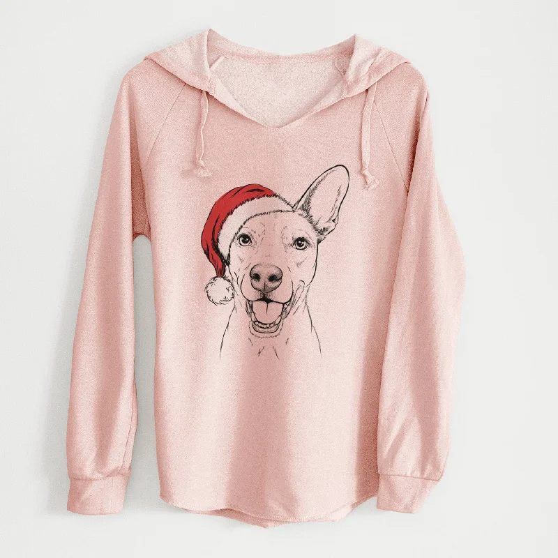 Santa Radar the Pitbull Mix - Cali Wave Hooded Sweatshirt Hoodie with Cropped Fit Short Trendy
