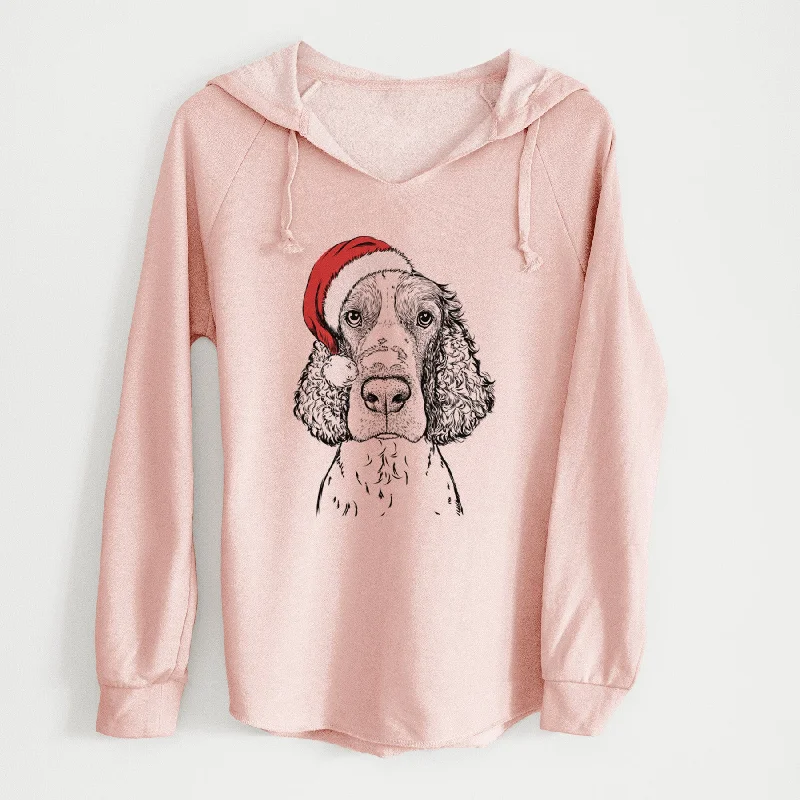 Santa Wilbur the English Springer Spaniel - Cali Wave Hooded Sweatshirt Hoodie with Camouflage Military Edgy
