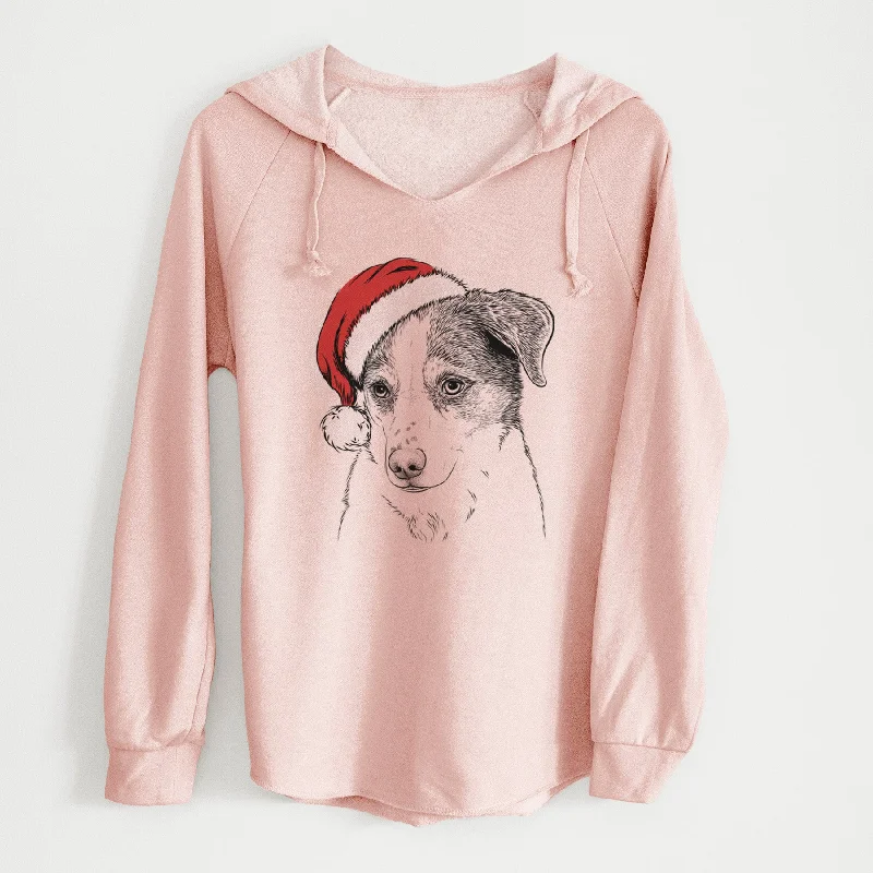 Santa Coco the Beagle Mix - Cali Wave Hooded Sweatshirt Hoodie with Longline Fit Extended Stylish