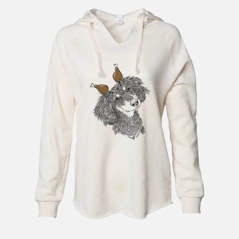 Thanksgiving Bailey the Long Haired Dachshund - Cali Wave Hooded Sweatshirt Hoodie with Drop Shoulder Relaxed Streetwear