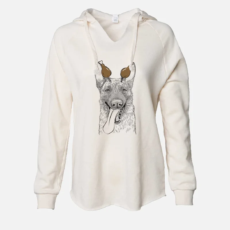 Thanksgiving Bessa the Dutch Shepherd - Cali Wave Hooded Sweatshirt Hoodie with Batwing Sleeves Loose Dramatic
