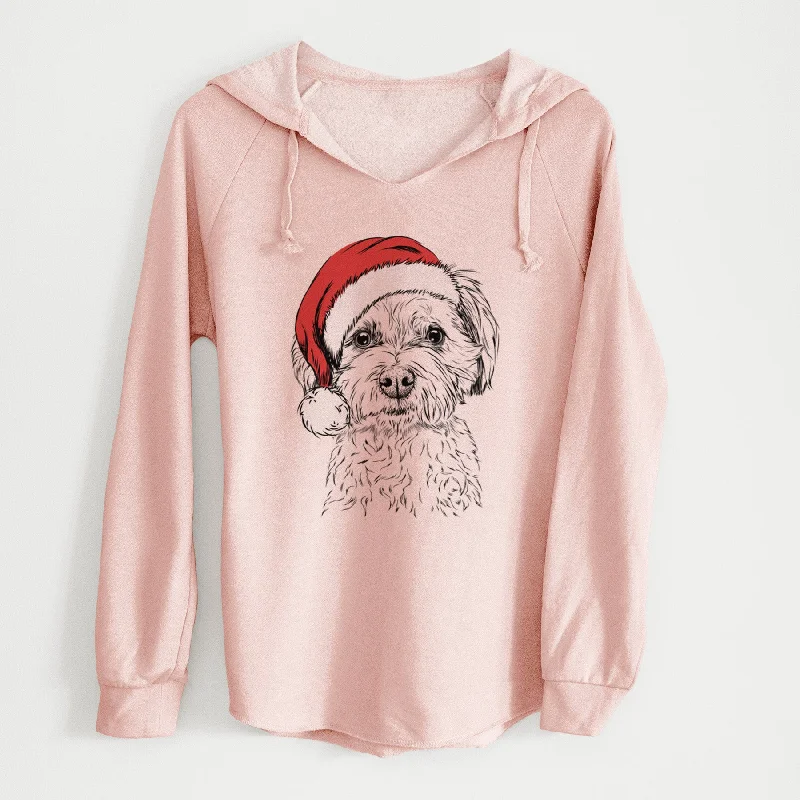 Santa Wyatt the Coton de Tulear - Cali Wave Hooded Sweatshirt Hoodie with Emblem Brand Identity
