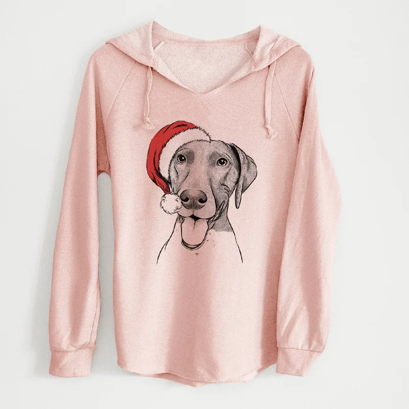 Santa Remi the German Shorthaired Pointer - Cali Wave Hooded Sweatshirt Hoodie with Crew Neck Simple Timeless
