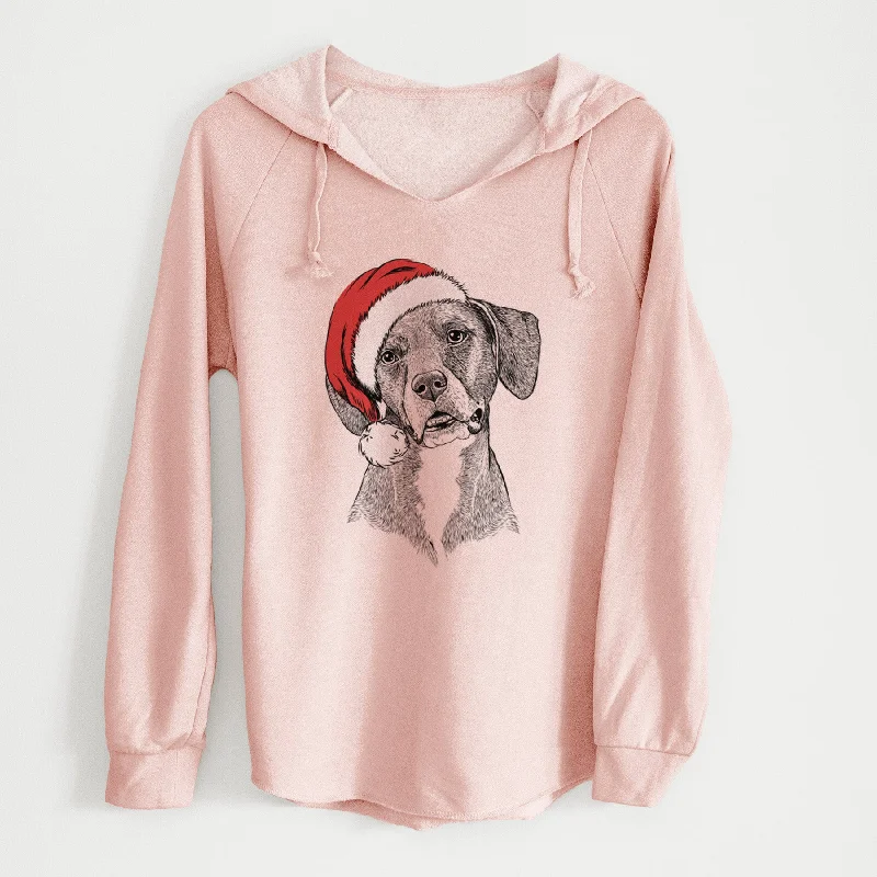 Santa Zeena the Plott Hound Mix - Cali Wave Hooded Sweatshirt Hoodie with Fur Luxurious Winter