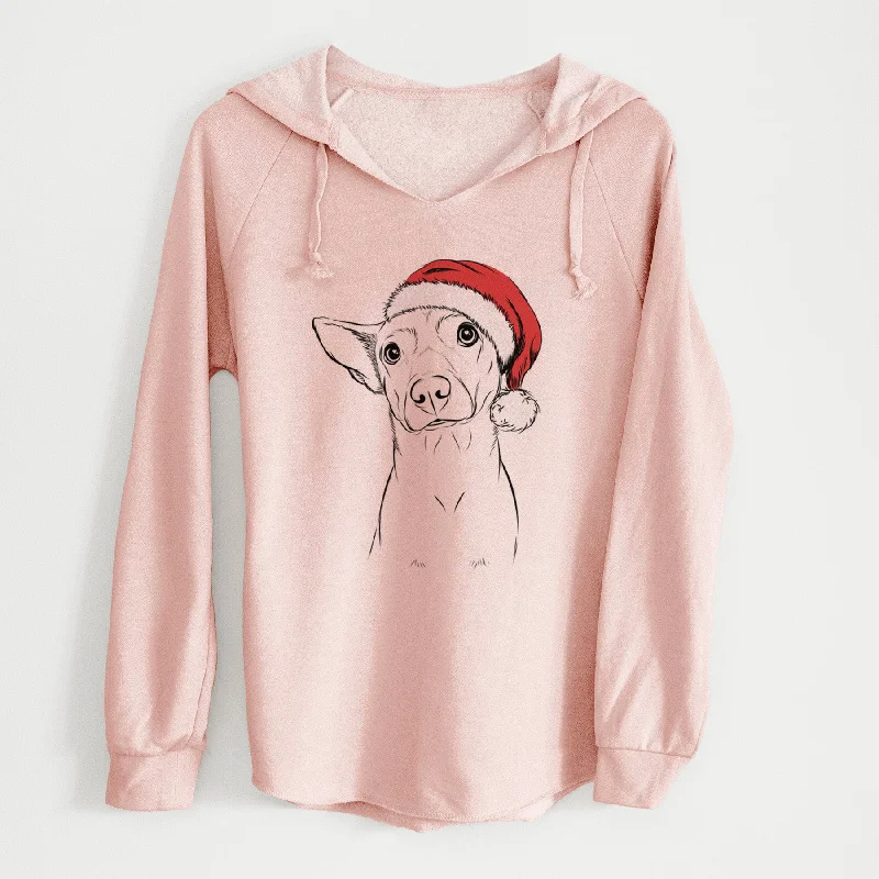Santa Yogi the Mixed Breed - Cali Wave Hooded Sweatshirt Hoodie with Stripes Bold Sporty