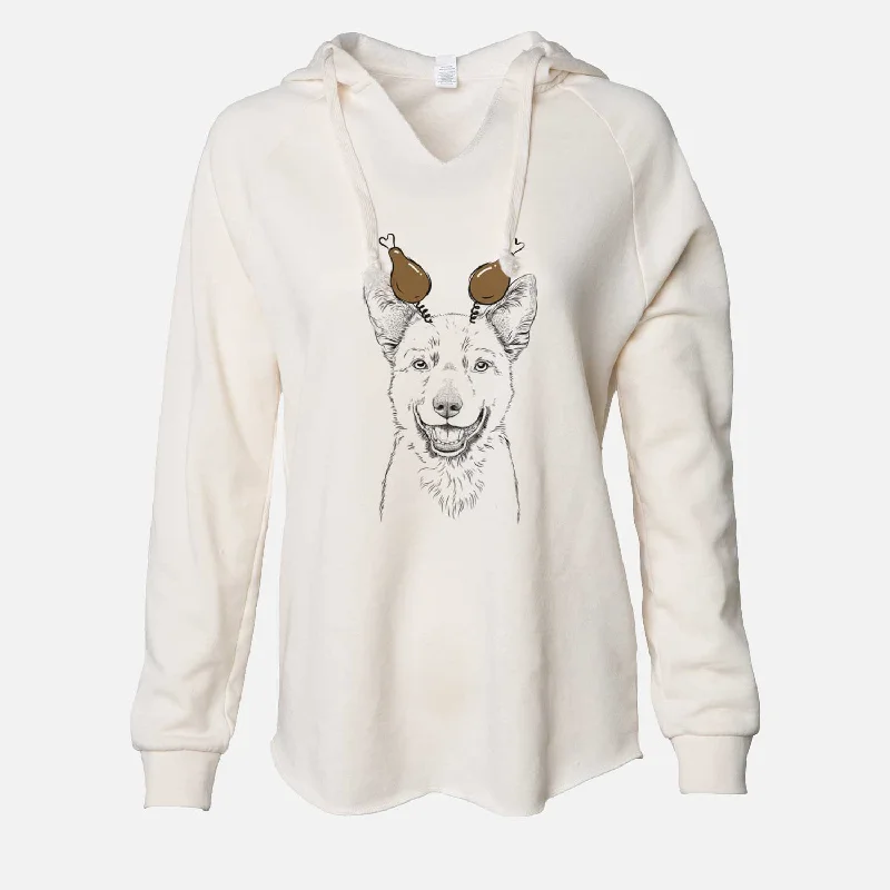 Thanksgiving Arden the Australian Kelpie - Cali Wave Hooded Sweatshirt Hoodie with Hem Elastic Stretchable Comfortable