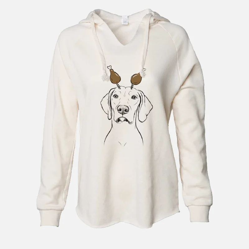 Thanksgiving Almond the Vizmaraner - Cali Wave Hooded Sweatshirt Hoodie with Gradient Ombre Colorful
